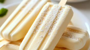 Paletas cremosas de leche condensada y leche en polvo caseras en moldes, listas para congelar, postre helado mexicano tradicional
