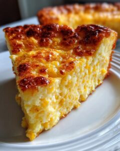 budín de elote con queso crema recién horneado
