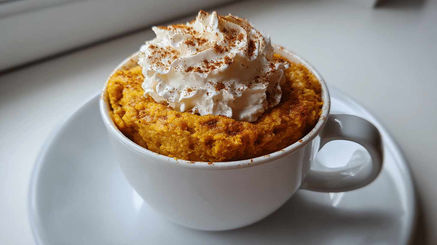 Pumpkin Cinnamon Cottage Cheese Mug Cake - High Protein Fall Treat