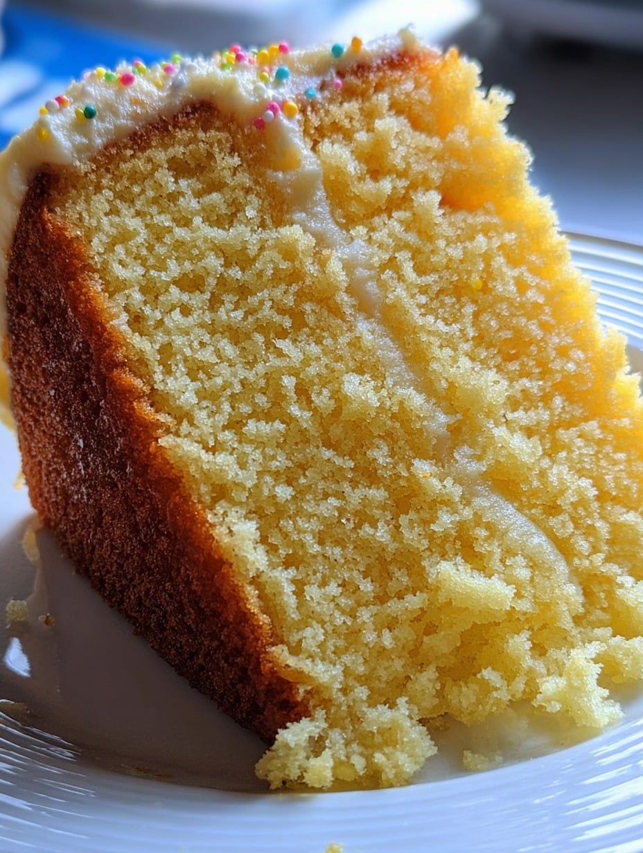 Torta clásica de vainilla casera recién horneada sobre una mesa de madera, decorada con azúcar glas y ralladura de limón.