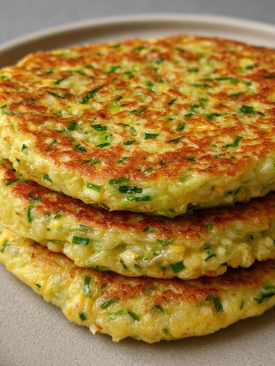 Tortilla de verduras nutritivas baja en calorías, dorada y esponjosa, hecha con repollo, zanahoria y espinaca.