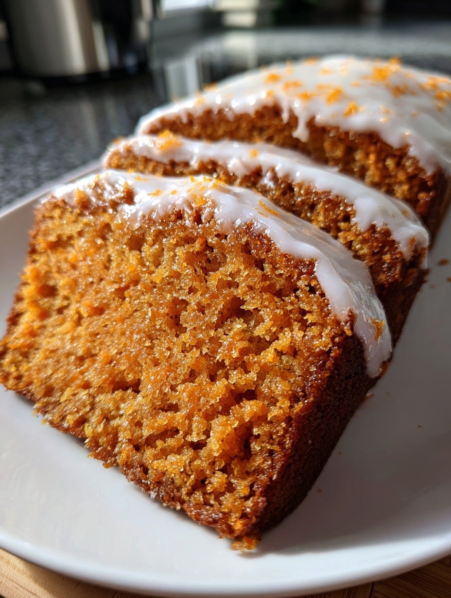 Bizcocho integral de zanahoria, naranja y canela con glaseado casero
