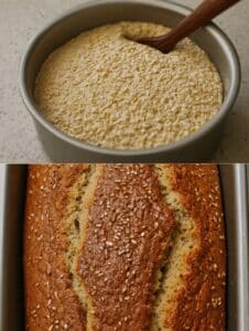 Pan de avena en 5 minutos esponjoso y saludable recién horneado con semillas.
