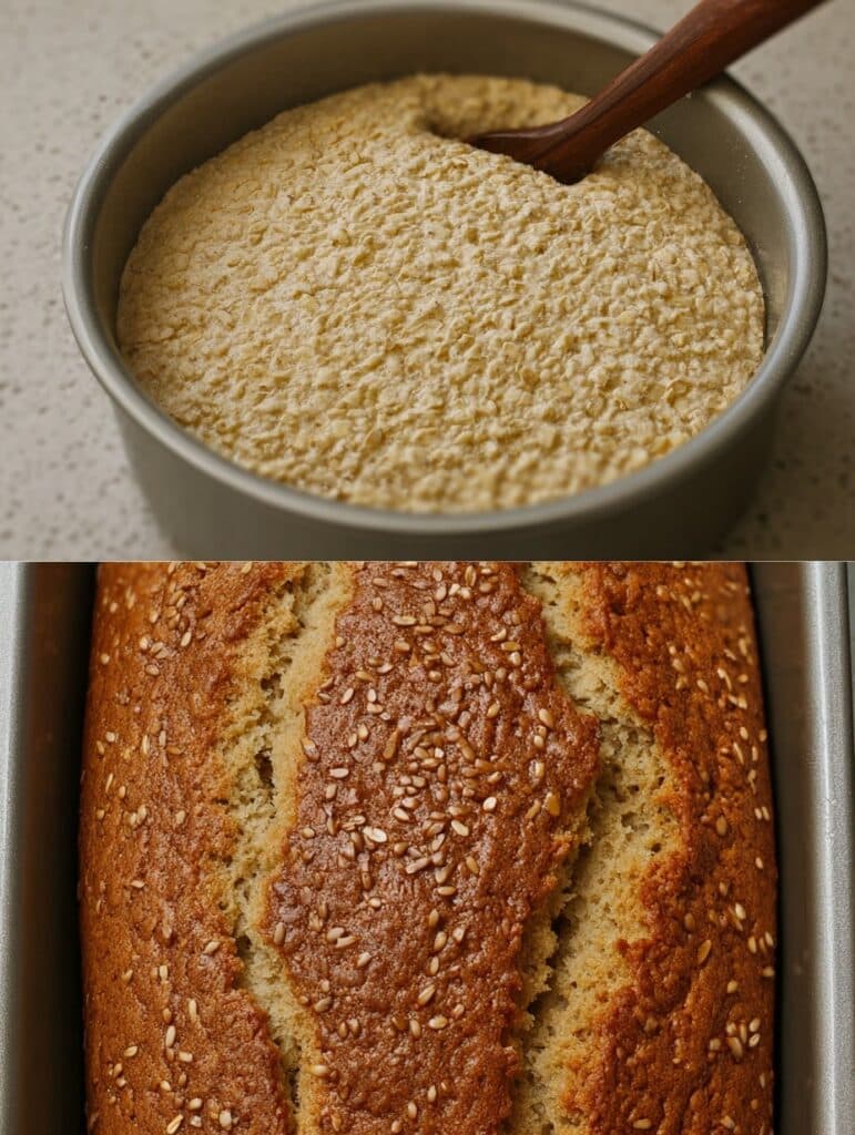 Pan de avena en 5 minutos esponjoso y saludable recién horneado con semillas.