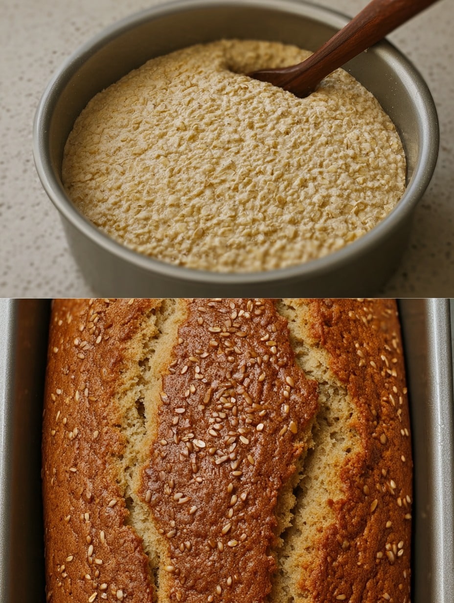 Pan de avena en 5 minutos esponjoso y saludable recién horneado con semillas.