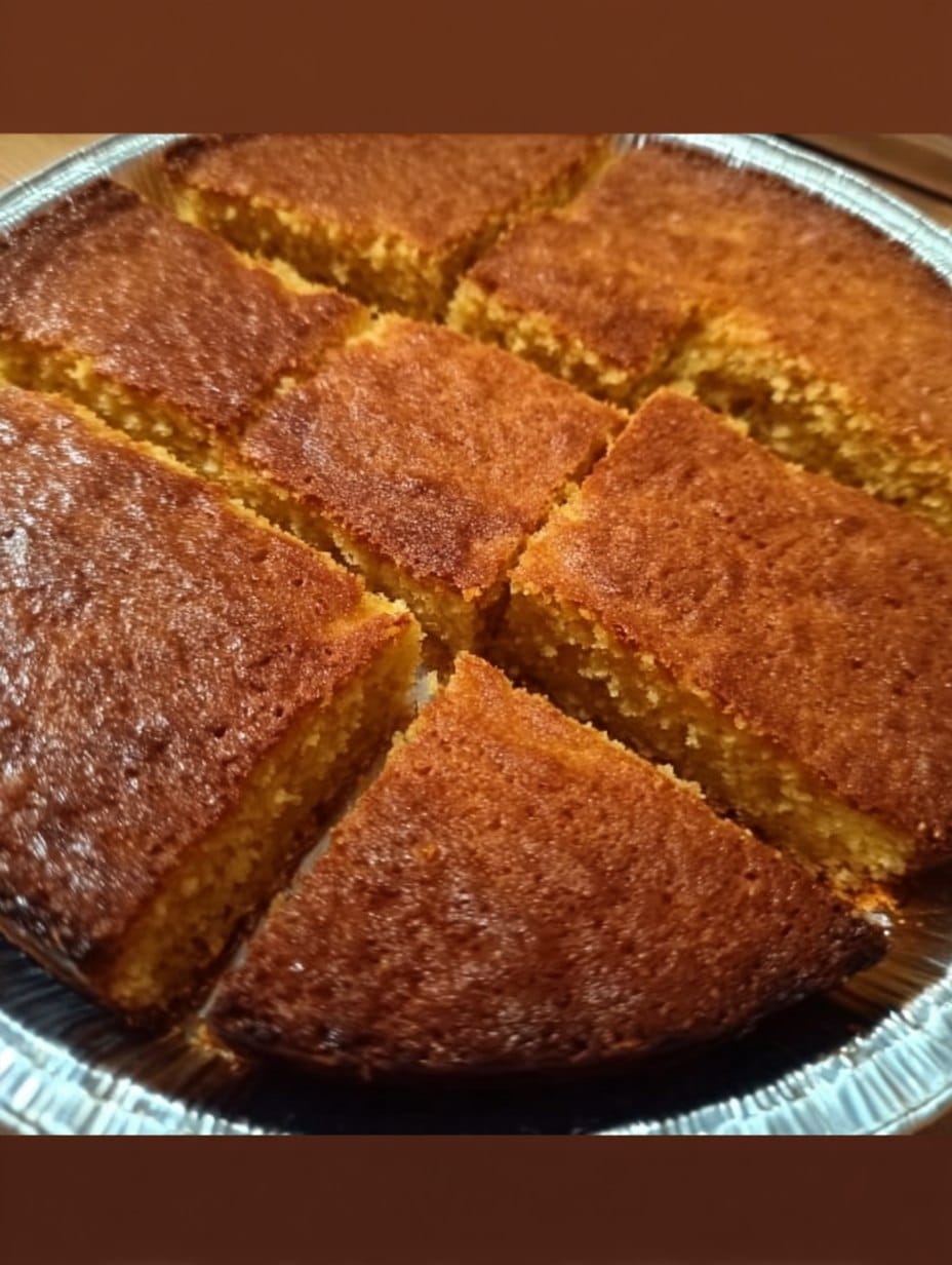 Delicioso pan de elote sin harina, dorado y esponjoso, listo para disfrutar.