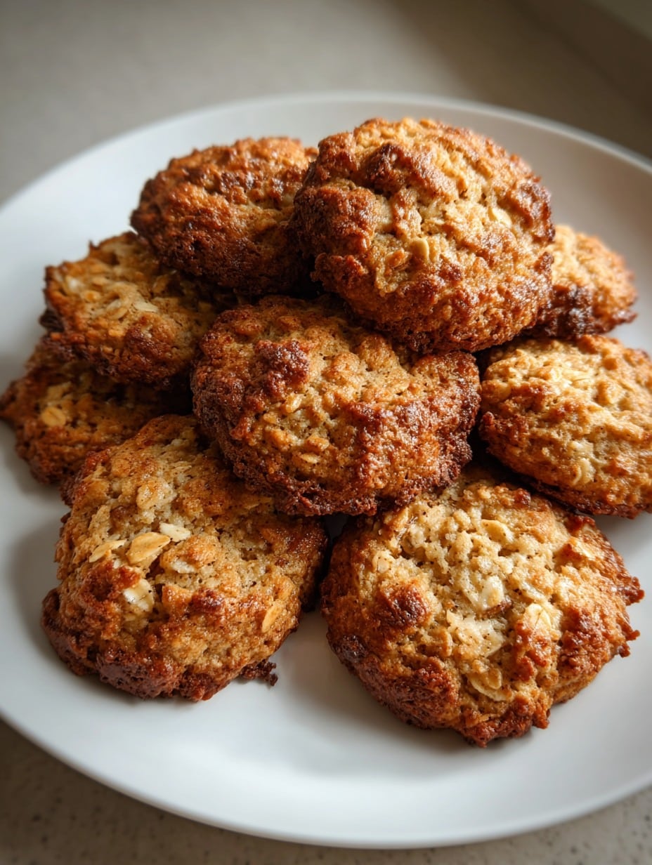 Galletitas caseras de avena, manzana y canela, crujientes por fuera y suaves por dentro.