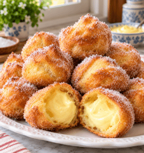 Buñuelos de Viento Rellenos de Crema Pastelera