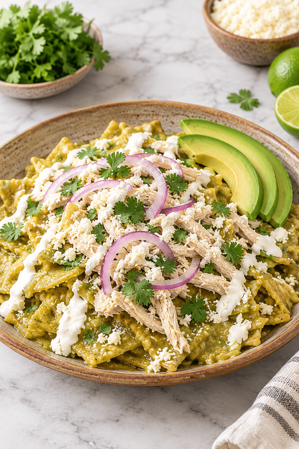 Chilaquiles verdes cremosos