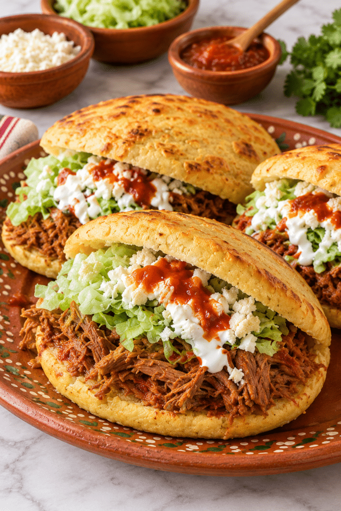 Gorditas de carne deshebrada